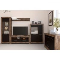 Модульна стінка для вітальні Гербор Белен Дуб ансберг + Дуб болотний коричневий (GRB-1046)