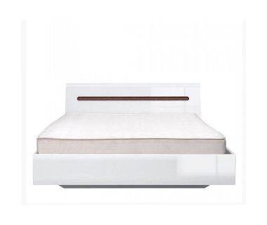 Кровать двуспальная (подъемный механизм) BRW (БРВ) Ацтека LOZ/160 160x200 см Белый + Белый глянец (GRB-1568)