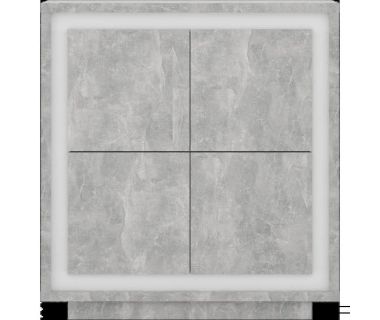 Комод в гостиную Гербор Антарес KOM4D Бетон ательер + Нимфея альба (GRB-1113)