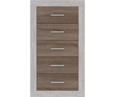 Комод в спальню Гербор Сара KOM5S Сосна каньон + Дуб сонома трюфель (GRB-1154)