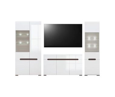 Модульна стінка для вітальні BRW (БРВ) Ацтека N77859 Білий + Білий глянець (GRB-1638) Модульна стінка для вітальні BRW (БРВ) Ацтека N77859 Білий + Білий глянець (GRB-1638)