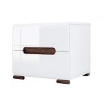 Тумба ліжкова BRW (БРВ) Ацтека KOM2S/4/5 N Білий + Білий глянець (GRB-1996)