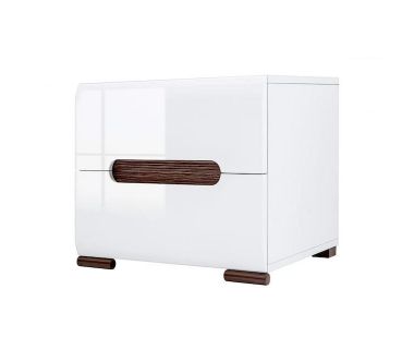 Тумба прикроватная BRW (БРВ) Ацтека KOM2S/4/5 N Белый + Белый глянец (GRB-1996)