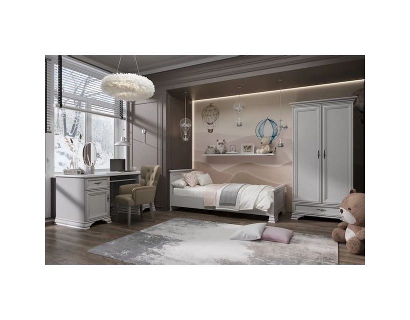 Комплект модульний до спальні BRW (БРВ) Кентуккі N77782 Білий альпійський (GRB-1747)