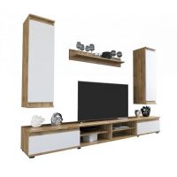 Модульная стенка для гостиной Гербор Люсия 220 Дуб тахо + Нимфея альба (GRB-1913)