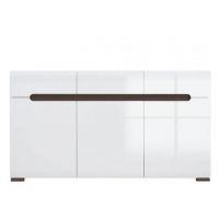 Комод у вітальню BRW (БРВ) Ацтека KOM3D3S/8/15 N Білий + Білий глянець (GRB-1528)