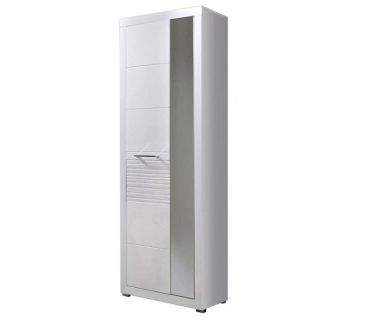 Шафа-пенал із дзеркалом BRW (БРВ) Флеймс REG1L1D/20/7 Білий + Білий глянець (GRB-1681) Шафа-пенал із дзеркалом BRW (БРВ) Флеймс REG1L1D/20/7 Білий + Білий глянець (GRB-1681)