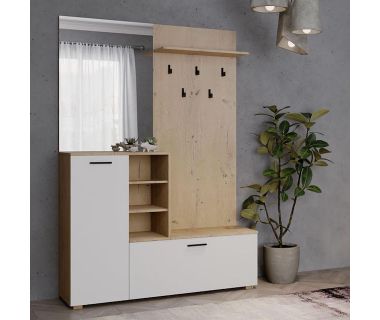 Прихожая модульная с зеркалом Гербор Ветланда II Сосна античная + Белый альпийский (GRB-1866)