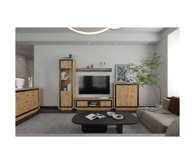 Комод в гостиную Гербор Антарес KOM4D Дуб Тахо + Черный (GRB-1114)