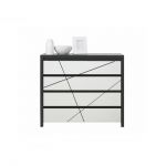 Комод в гостиную BRW (БРВ) Каспиан МДФ KOM4S Венге магия + Белый снег (GRB-1731)