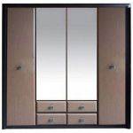 Шафа в спальню із дзеркалом Гербор Коен МДФ SZF4D2S Венге магія + Штрокс темний (GRB-1423)