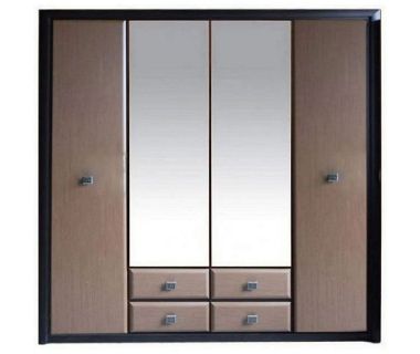 Шкаф в спальню с зеркалом Гербор Коэн МДФ SZF4D2S Венге магия + Штрокс темный (GRB-1423) Шкаф в спальню с зеркалом Гербор Коэн МДФ SZF4D2S Венге магия + Штрокс темный (GRB-1423)