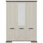 Шафа тридверна з дзеркалом Гербор Марсель SZF3D Ясен сніжний + Дуб сонома трюфель (GRB-1434)