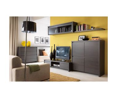 Модульна стінка для вітальні BRW (БРВ) Каспіан N77793 Дуб мілано темний (GRB-1713)