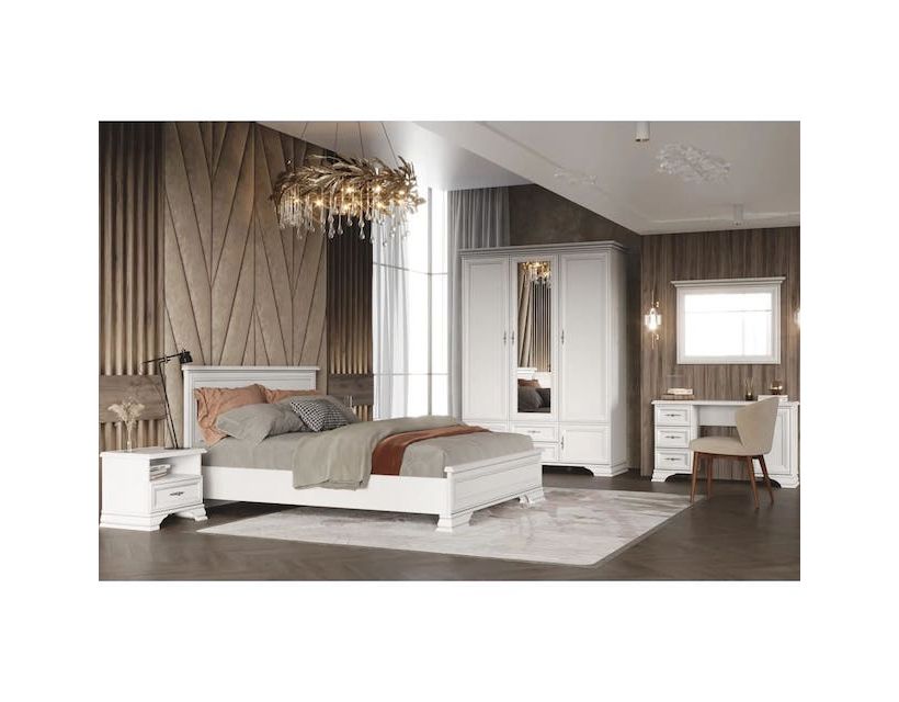 Комплект модульний до спальні BRW (БРВ) Кентуккі N77786 Білий альпійський (GRB-1748)