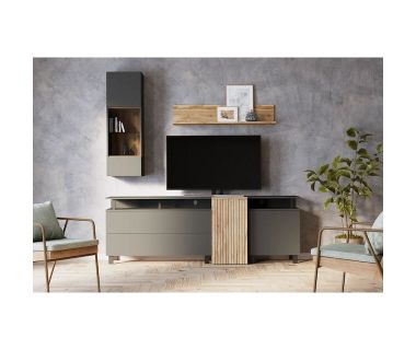 Модульна стінка для вітальні BRW (БРВ) АРС Міні Антрацит + Елегантний сірий Дуб крафт тобако + Дуб крафт золотий (GRB-1899) Модульна стінка для вітальні BRW (БРВ) АРС Міні Антрацит + Елегантний сірий Дуб крафт тобако + Дуб крафт золотий (GRB-1899)