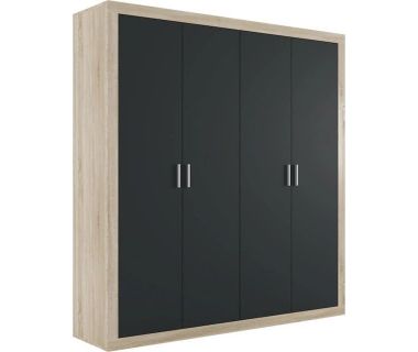 Шкаф распашной для одежды Гербор Сара SZF4D Дуб сонома + Антрацит (GRB-1448) Шкаф распашной для одежды Гербор Сара SZF4D Дуб сонома + Антрацит (GRB-1448)