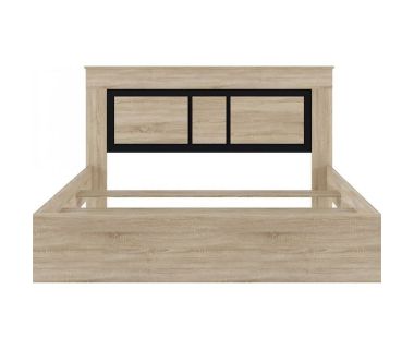 Кровать двуспальная (без основания под матрас) Гербор Сара LOZ160 160x200 см Дуб сонома + Антрацит (GRB-1192)
