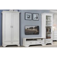 Модульна стінка для вітальні BRW (БРВ) Кентуккі N77794 Білий альпійський (GRB-1889)