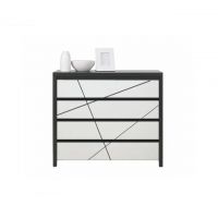 Комод в гостиную BRW (БРВ) Каспиан МДФ KOM4S Венге магия + Белый снег (GRB-1731)