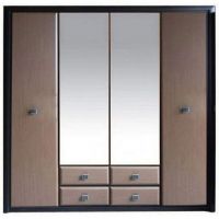 Шафа в спальню із дзеркалом Гербор Коен МДФ SZF4D2S Венге магія + Штрокс темний (GRB-1423)