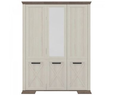 Шкаф трехдверный с зеркалом Гербор Марсель SZF3D Ясень снежный + Дуб сонома трюфель (GRB-1434)