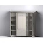 Шкаф распашной с ящиками Гербор Уайт 4D(2S) Ясень снежный + Сосная серебряная (GRB-1414)