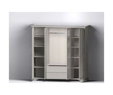 Шкаф распашной с ящиками Гербор Уайт 4D(2S) Ясень снежный + Сосная серебряная (GRB-1414)