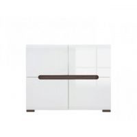 Комод у вітальню BRW (БРВ)Ацтека REG4D/8/11 Білий + Білий глянець (GRB-1529)