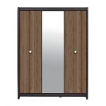 Шкаф распашной с зеркалом BRW (БРВ) Лорен SZF3D Венге магия + Монтеверде (GRB-1806)
