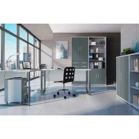 Модульна стінка для вітальні Гербор Кабі N100014 Попелястий + Антрацит (GRB-1216)