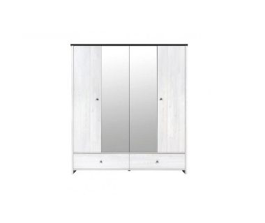 Шкаф с зеркалом в спальню BRW (БРВ) Порто SZF2D2L2S Джанни + Сосна ларико (GRB-1836)