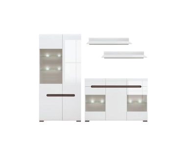 Модульна стінка для вітальні BRW (БРВ) Ацтека N77861 Білий + Білий глянець (GRB-1640) Модульна стінка для вітальні BRW (БРВ) Ацтека N77861 Білий + Білий глянець (GRB-1640)