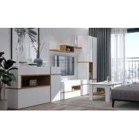 Модульна стінка для вітальні Гербор Лайн Німфея альба + Горіх Верона (GRB-1219)