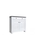 Комод в гостиную BRW (БРВ) Антверпен II 2D1S (телескопы) Ясень снежный + Дуб мореный (GRB-1530)