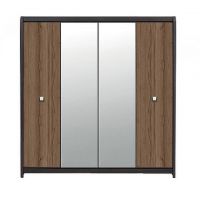 Шкаф для одежды с зеркалом BRW (БРВ) Лорен SZF4D Венге магия + Монтеверде (GRB-1807)
