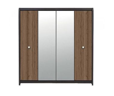 Шкаф для одежды с зеркалом BRW (БРВ) Лорен SZF4D Венге магия + Монтеверде (GRB-1807) Шкаф для одежды с зеркалом BRW (БРВ) Лорен SZF4D Венге магия + Монтеверде (GRB-1807)