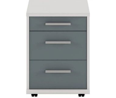 Тумба офисная под стол Гербор Каби KON 3S Пепельный + Антрацит (GRB-1383)