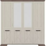 Шкаф для одежды с зеркалом Гербор Марсель SZF4D Ясен снежный + Дуб сонома трюфель (GRB-1435)