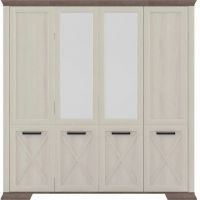 Шкаф для одежды с зеркалом Гербор Марсель SZF4D Ясен снежный + Дуб сонома трюфель (GRB-1435)