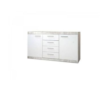 Комод в гостиную BRW (БРВ) Кэтлин KOM2D4S Бетон + Нимфея альба (GRB-1500)