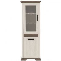 Пенал-витрина Гербор Марсель REG1D1W Ясен снежный + Дуб сонома трюфель (GRB-1065)