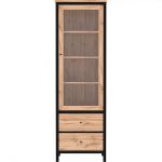 Пенал-витрина Гербор Чос REG1W2S Дуб Тахо + Черный (GRB-1076)