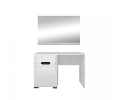 Туалетний столик із дзеркалом BRW (БРВ) N77777 Білий + Білий глянець (GRB-1620)