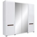 Шафа розстібна з дзеркалом BRW (БРВ) Ацтека SZF2D2L/21/22 N Білий + Білий глянець (GRB-1656)