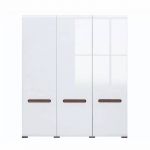 Шафа тридверна в спальню BRW (БРВ) Ацтека SZF3D/21/18 Білий + Білий глянець (GRB-1657)