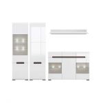 Модульна стінка для вітальні BRW (БРВ) Ацтека N77862 Білий + Білий глянець (GRB-1641)