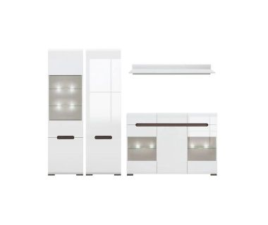 Модульна стінка для вітальні BRW (БРВ) Ацтека N77862 Білий + Білий глянець (GRB-1641) Модульна стінка для вітальні BRW (БРВ) Ацтека N77862 Білий + Білий глянець (GRB-1641)