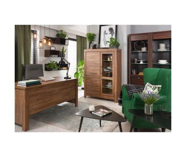 Письменный стол с витриной BRW (БРВ) Герман N77825 Дуб стерлинг (GRB-1579)