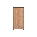 Шкаф распашной с ящиком Гербор Чос SZF2D1S Дуб Тахо + Черный (GRB-1456)